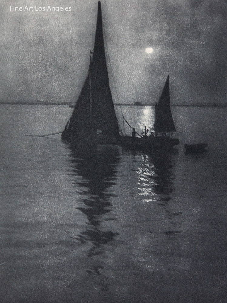Alvin Langdon Coburn Photo, “Moonlight” 1907, sailboats