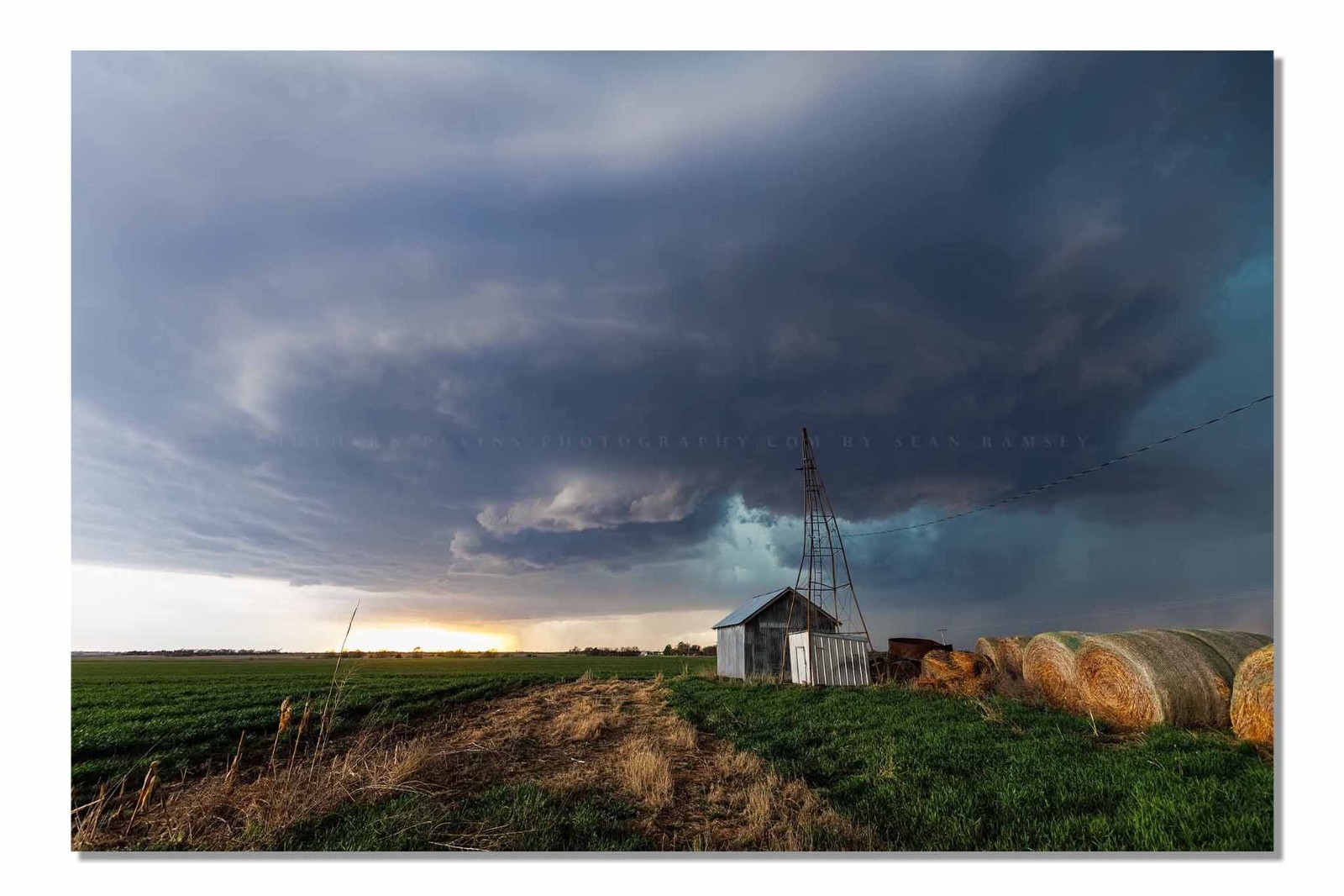 Storm Photography Print: Kansas Supercell Thunderstorm Country Scene Photo