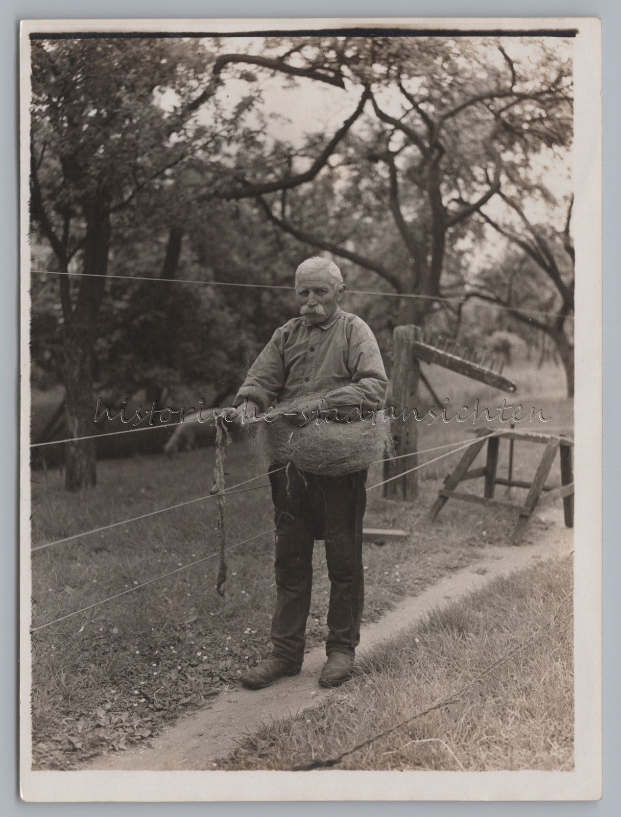 Hamburg Finkenwerder – Old Rope Craftsman Profession – Old Photo 1920s