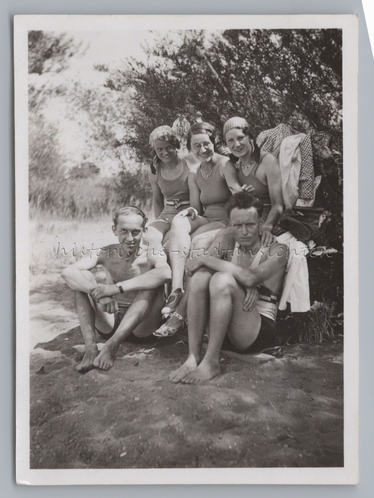 Women and Men Bathing at Lake Chiemsee 1934 – Old Photo 1930s