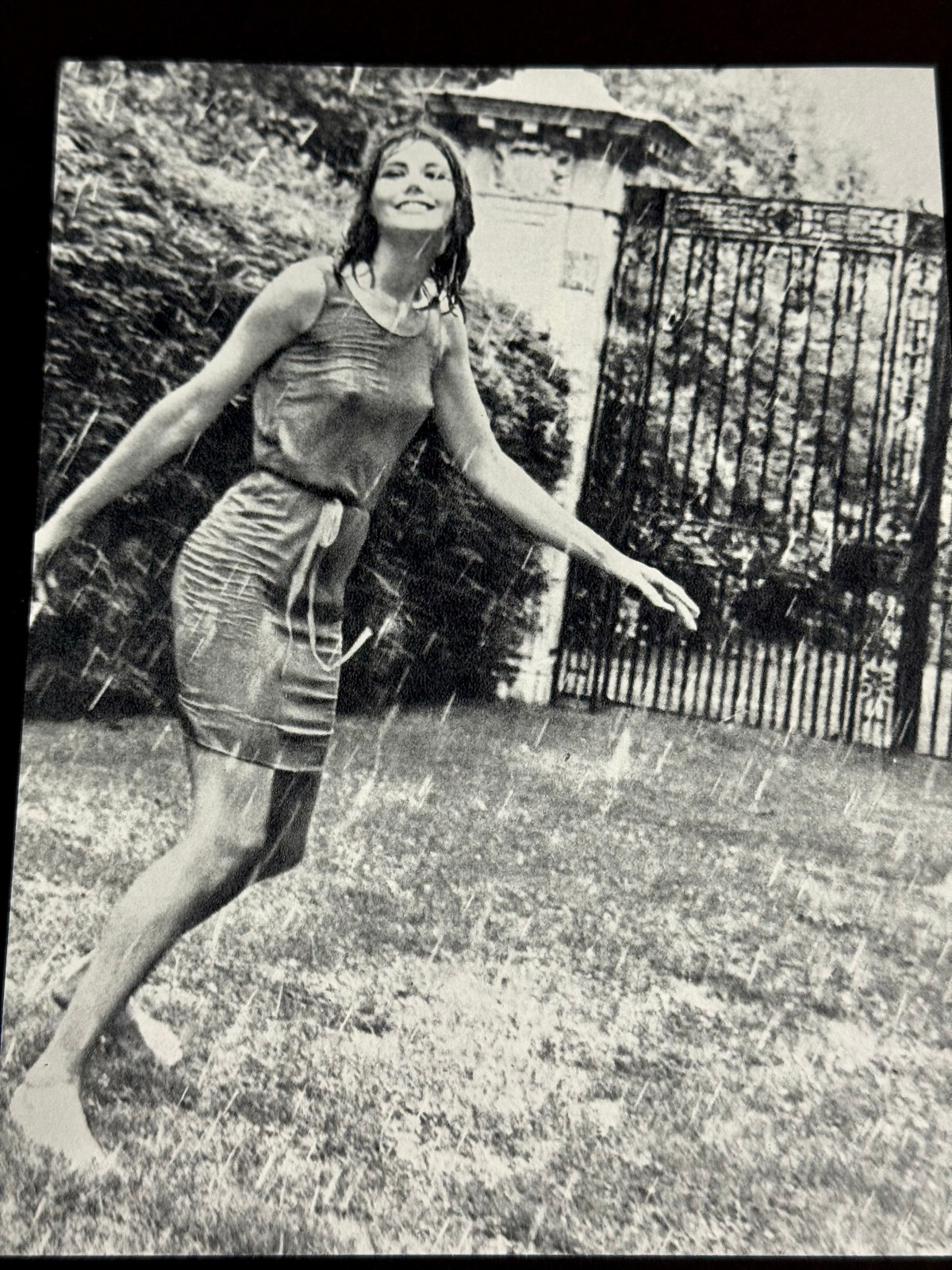 Vintage 1960s Wingate Paine Photogravure Lady In The Rain 11 x 14″