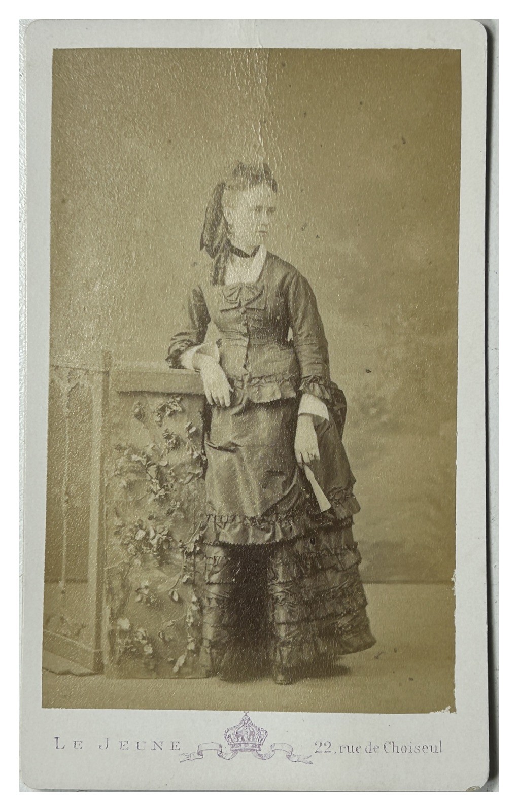 FRANCE Paris Portrait Of A Woman c1870 Photo Le Jeune CDV Vintage Albumine