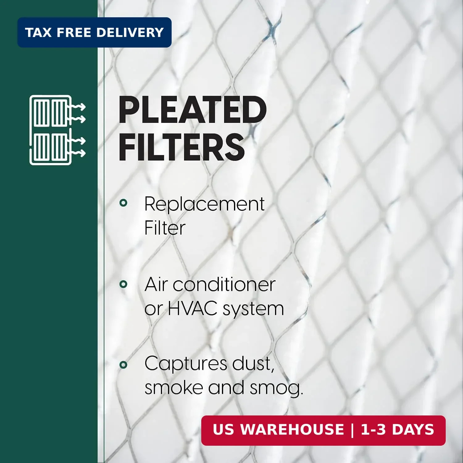EconoHome 16x25x4 AC Furnace Pleated Air Filter MERV 11 Replacement – Allergen D