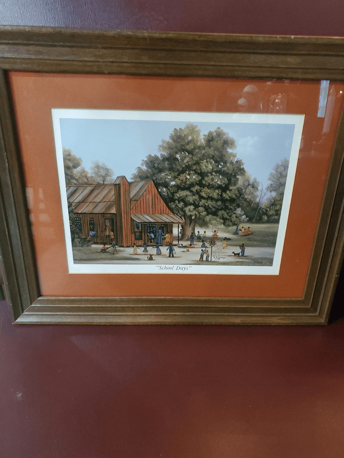 RARE B.J Cummings Folk Artist signed and numbered “school days”