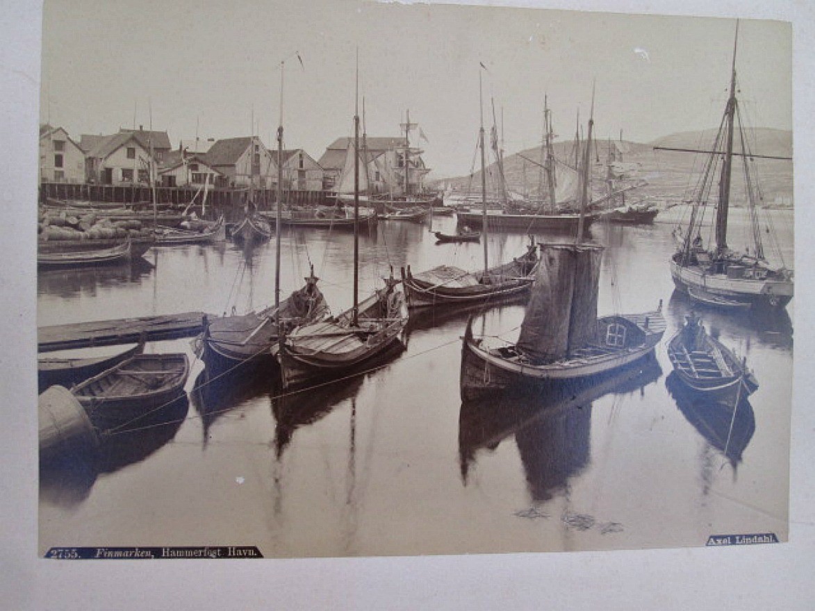 Vintage Photograph,FINMARKEN,Hammerfest Havn.,C.1900,Axel LINDAHL,11″x14″Overall