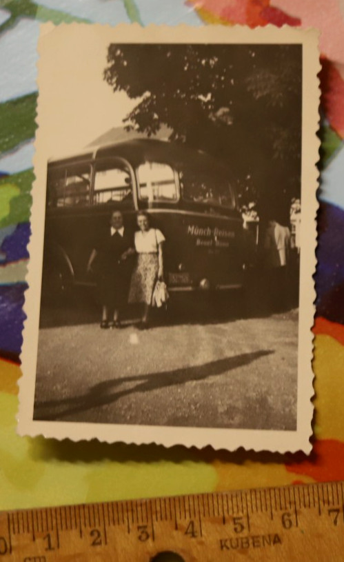 Photo Bus Omnibus 1955 Bus Münch Travel Beuel Bonn Kässbohrer Vintage AR