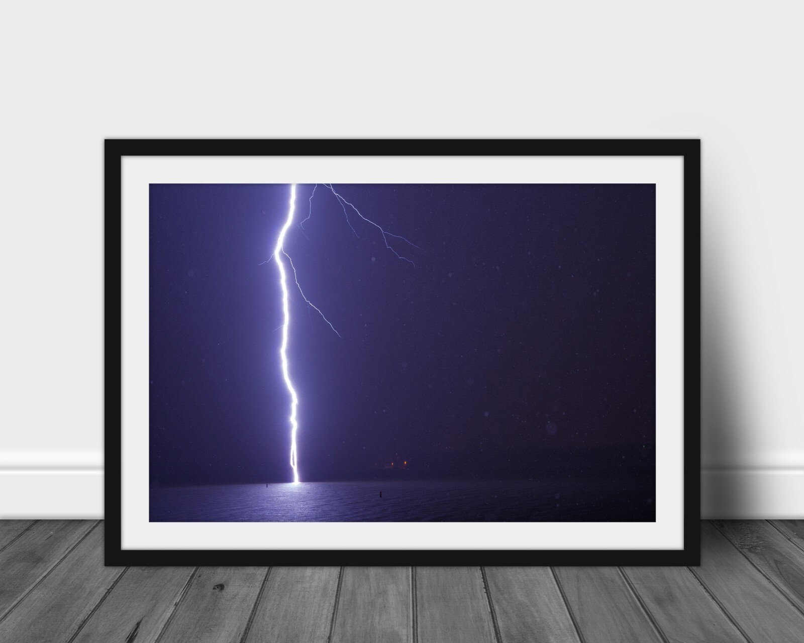Lightning photography print storm wall art picture stormy night sky photo decor