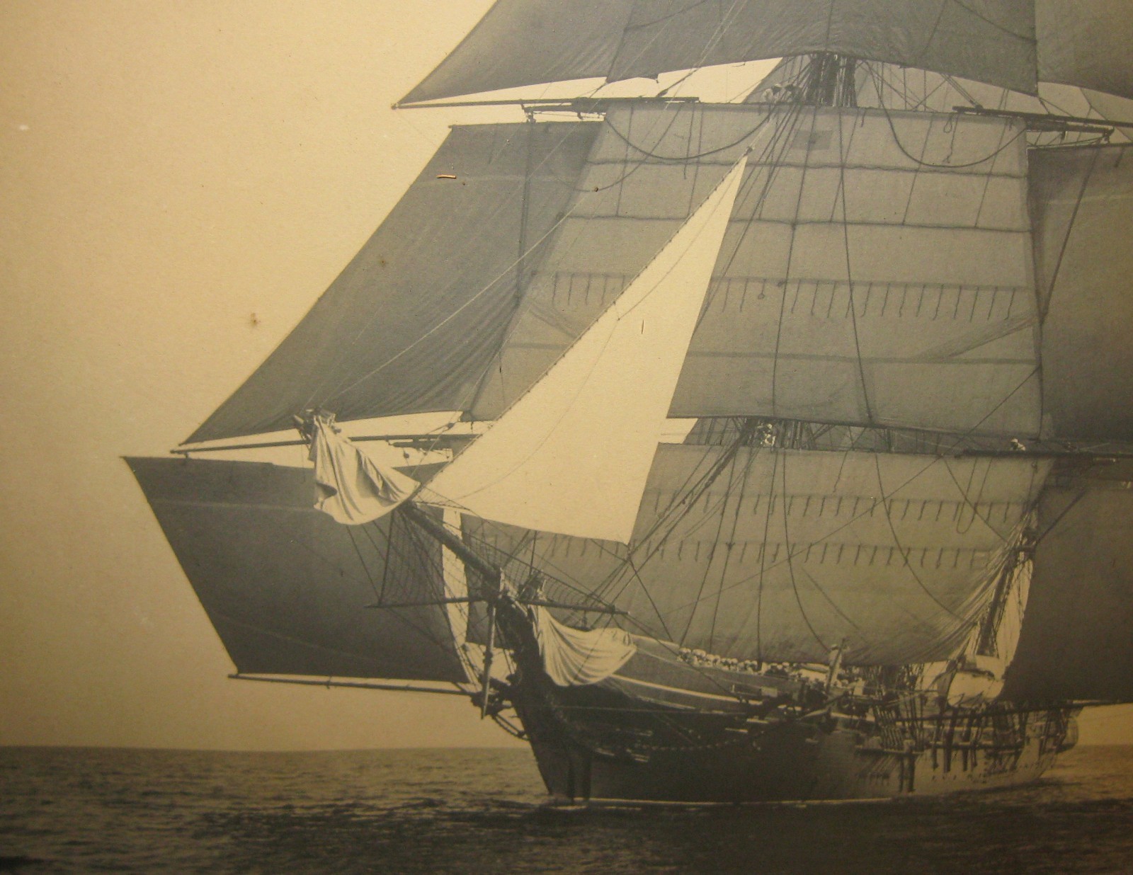 Antique CHARLES BOLLES ‘Benjamin F Packard’ SAILBOAT Sailing Gelatin PHOTOGRAPH