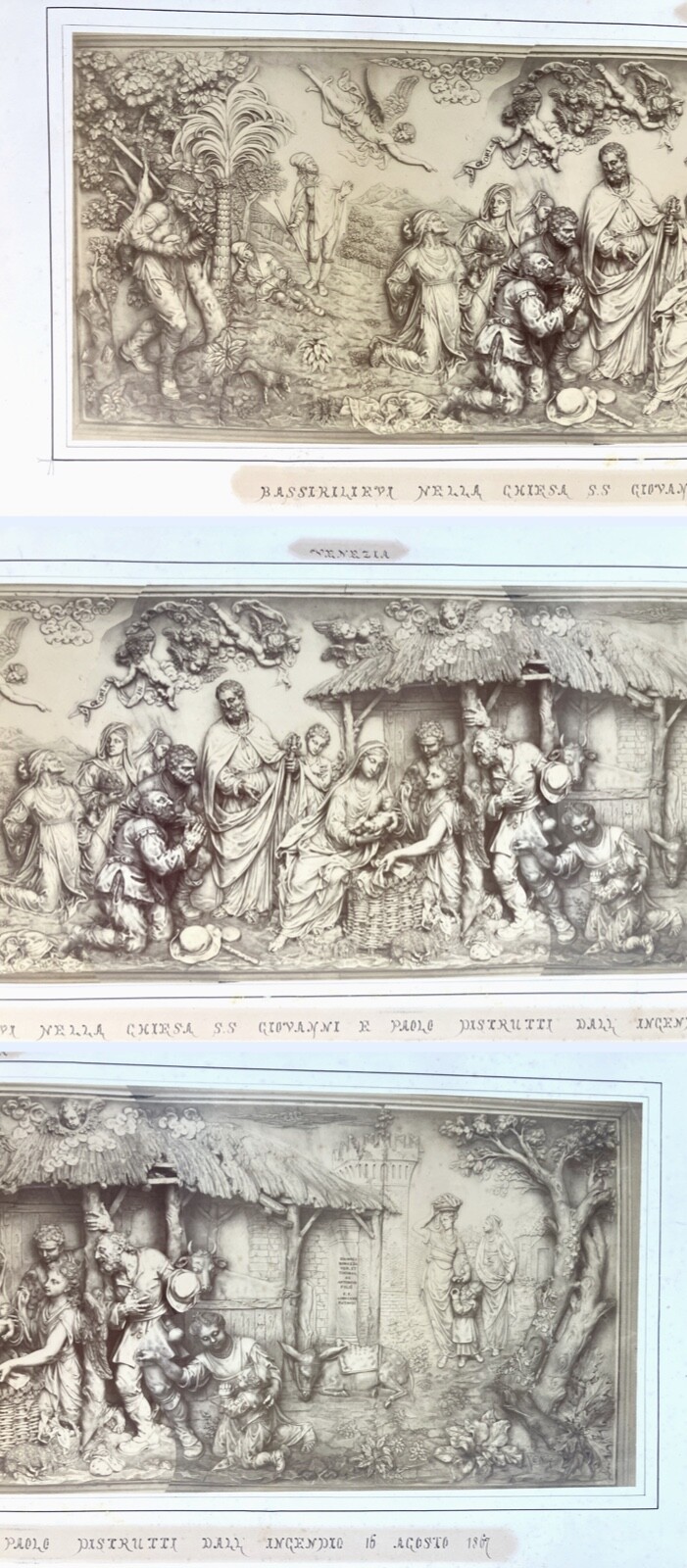 Rare 1860-70s Carlo Naya Photograph Adoration of the Shepherds Giovanni Bonazza