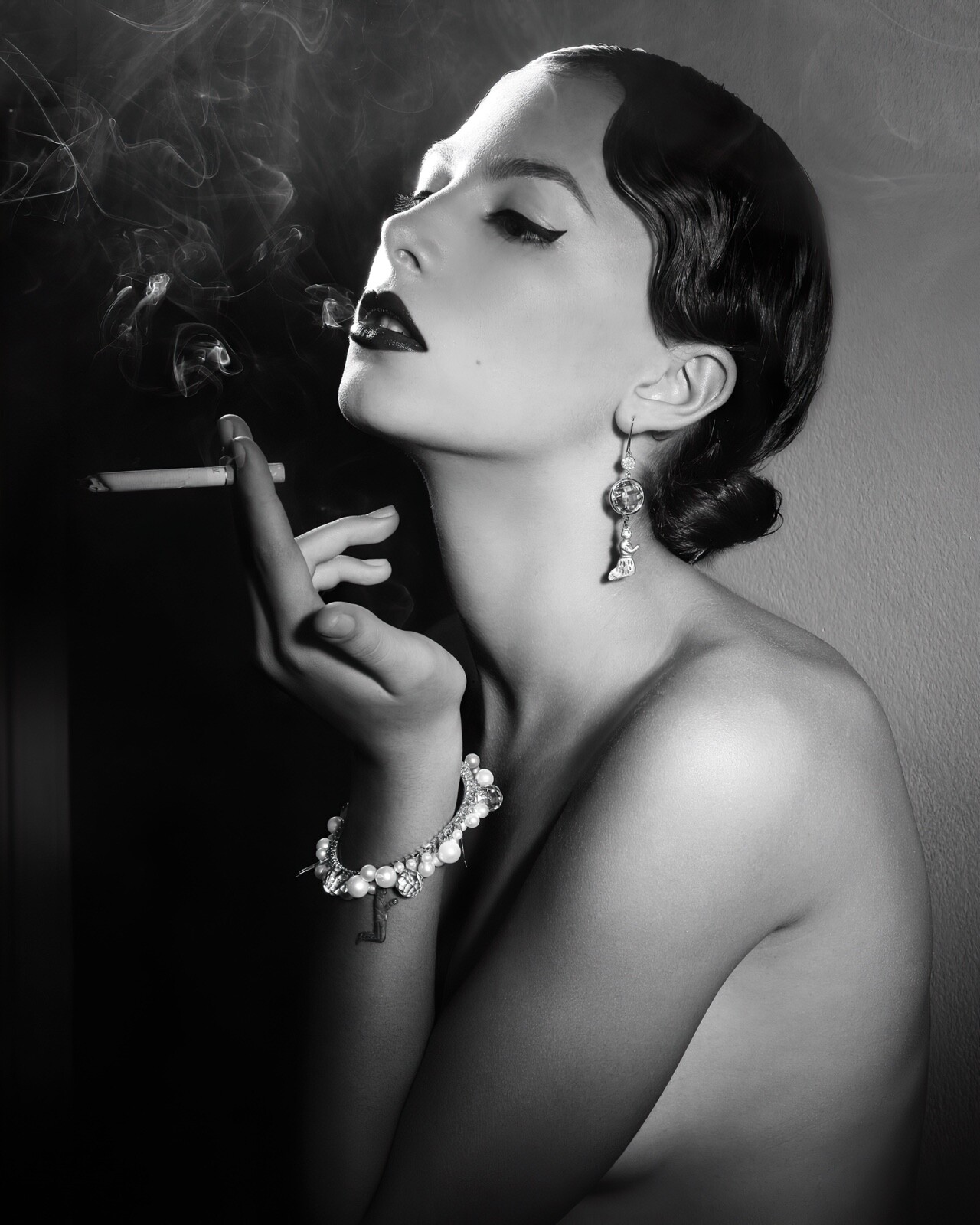 Vintage woman smoking glamour photo c. 1940’s – reprint – multiple sizes: 116