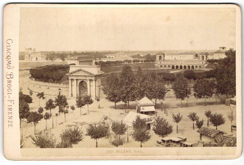 Photograph Giacomo Brogi, Firenze, view Milano, view of the Arena with Rumm