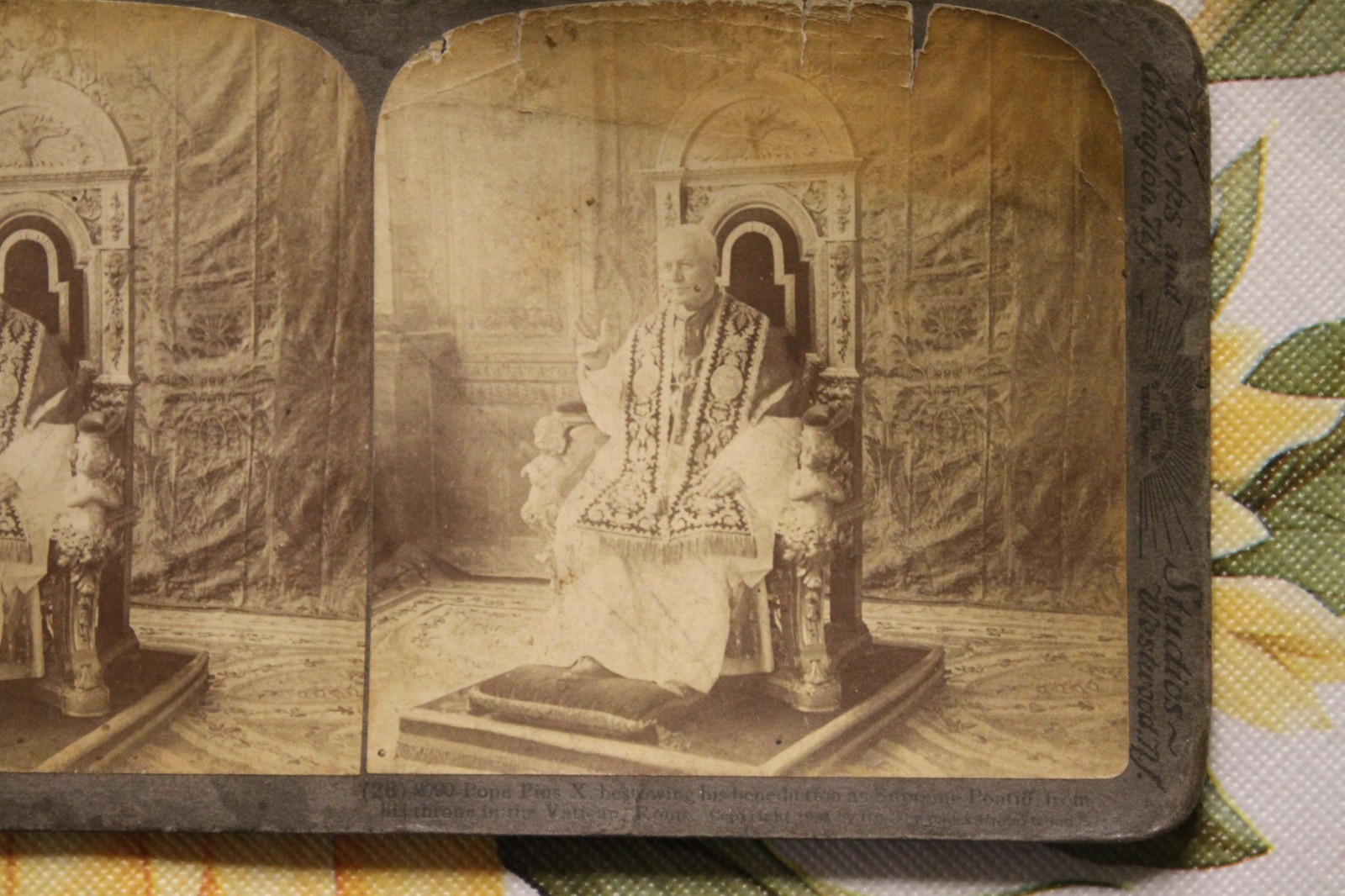 Photo Pope Pius X Vintage Rome Church 1903 London Cardboard Vintage AC