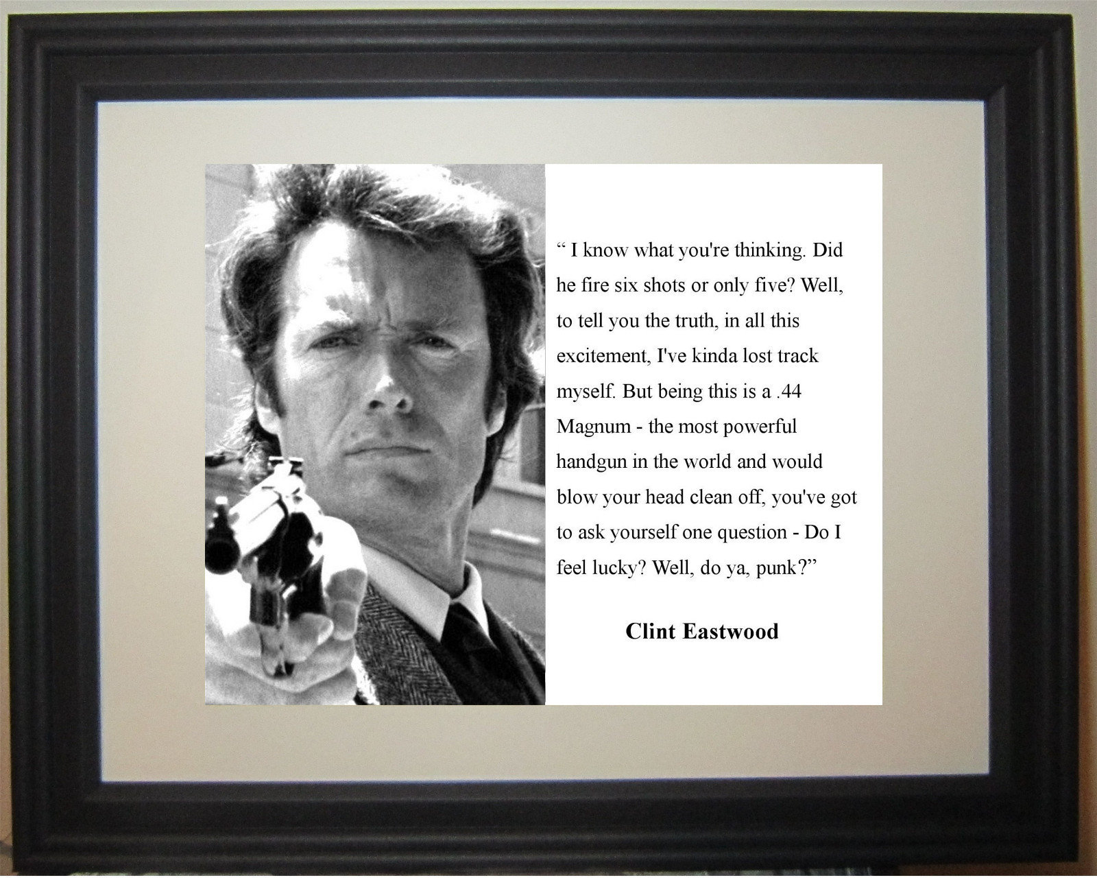 Clint Eastwood Dirty Harry Do Ya Punk Famous Quote Framed Photo Picture d1