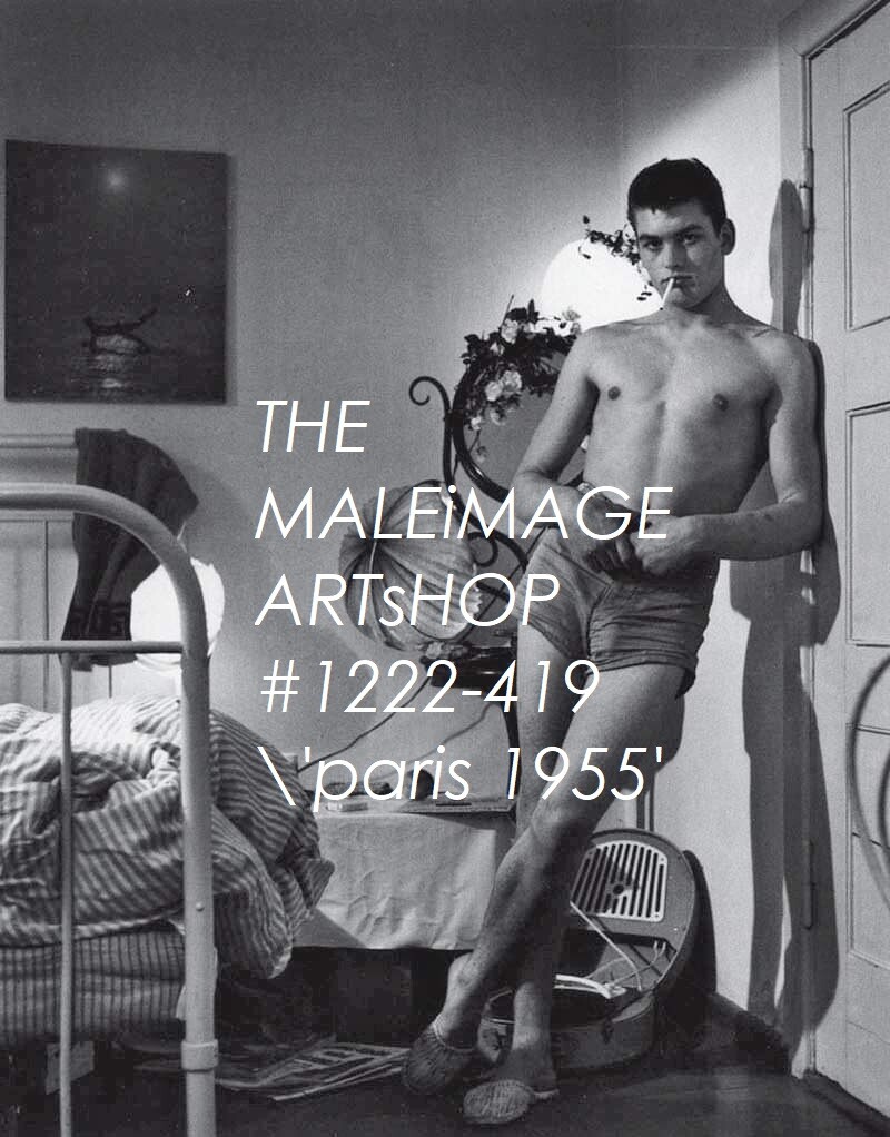 VINTAGE MALE PORTRAIT #1222-419 -paris hotel room 1955-free shipping in usa