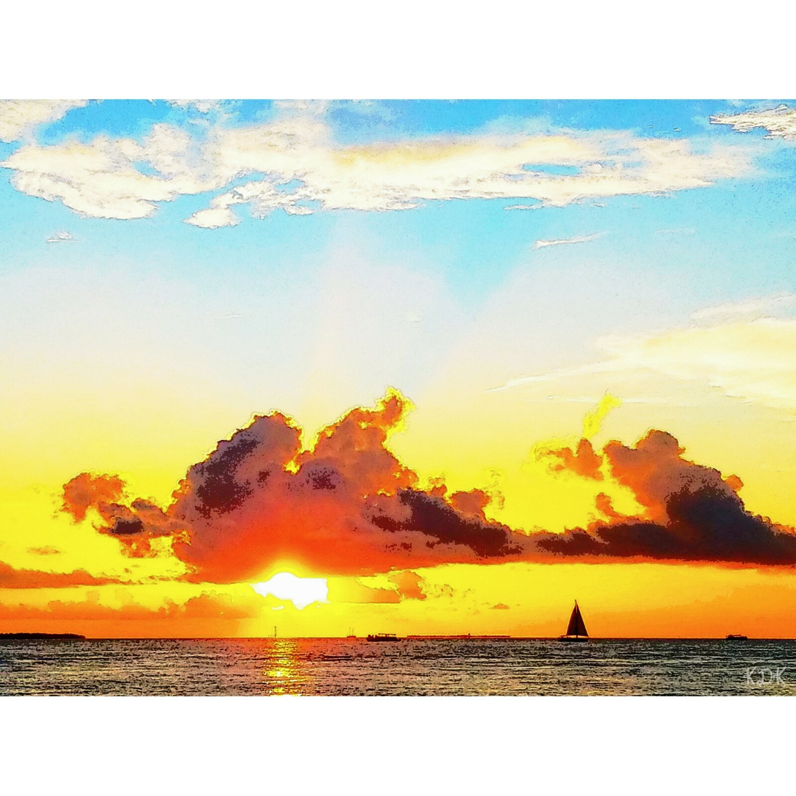 KEY WEST Sunset Bliss 11×14″ Matted Art Photo Photograph Florida Keys Tropical