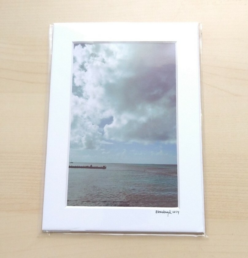 Matted Photo Print Ocean Storm Caribbean Sky Modern Photography Home Decor