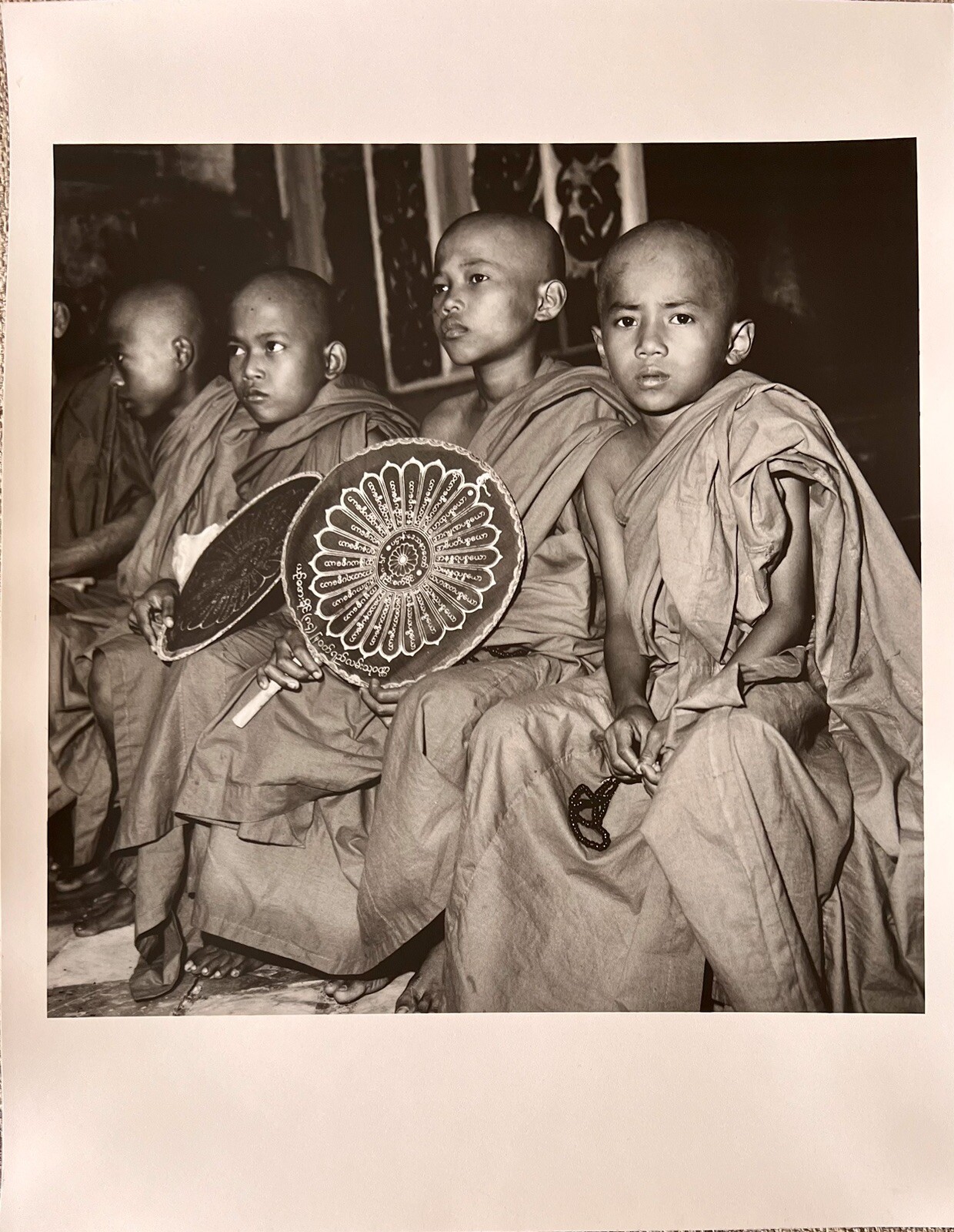 Black And White Photograph 11” X 14” Mini Monks In Burma Signed Original Asia