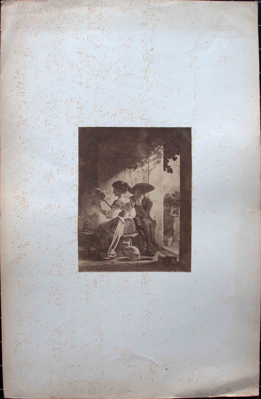 Ernst Meyer Romantic Couple Painting Reproduction Photograph Early 20th Century