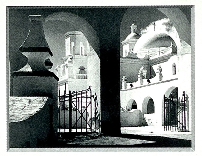 Ansel Adams – Arches N. Court, Mission San Xavier del Bac – Announcement Card