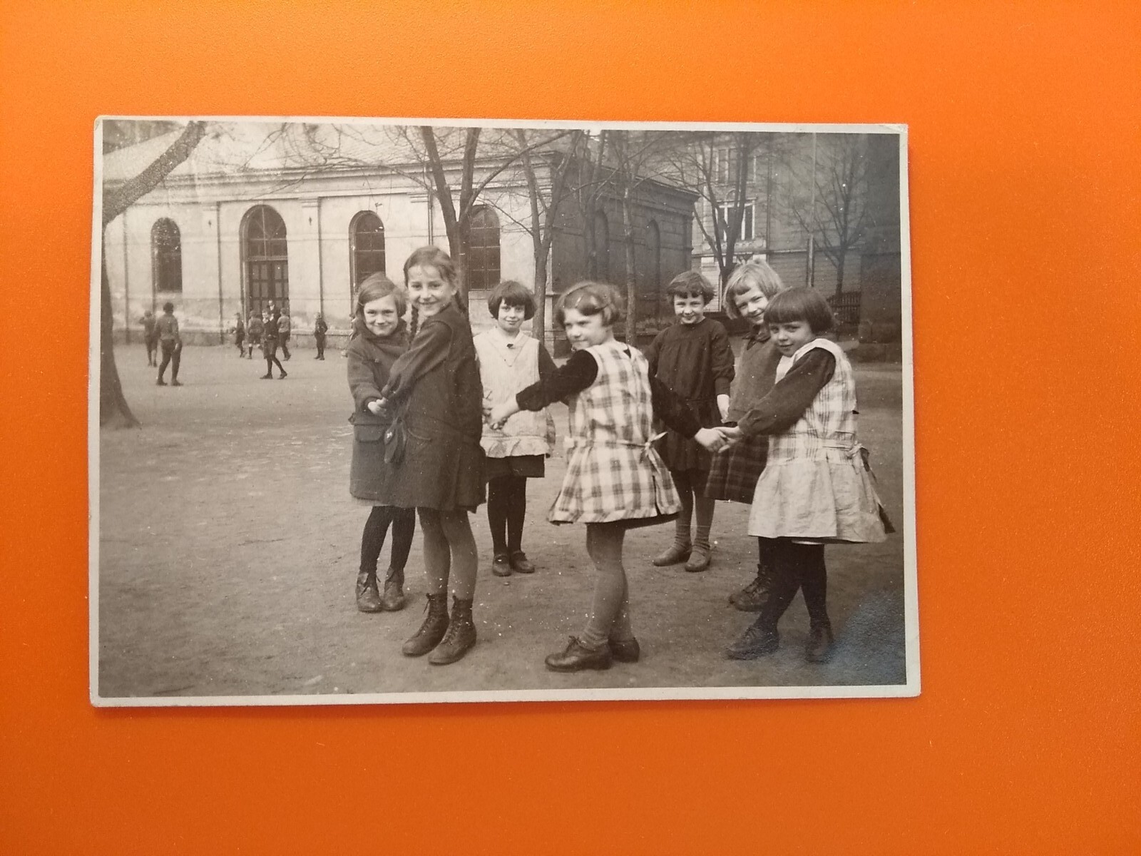 Vintage Photo Happy Girls Girls Dancing in Circles School Break Old Photo 1930