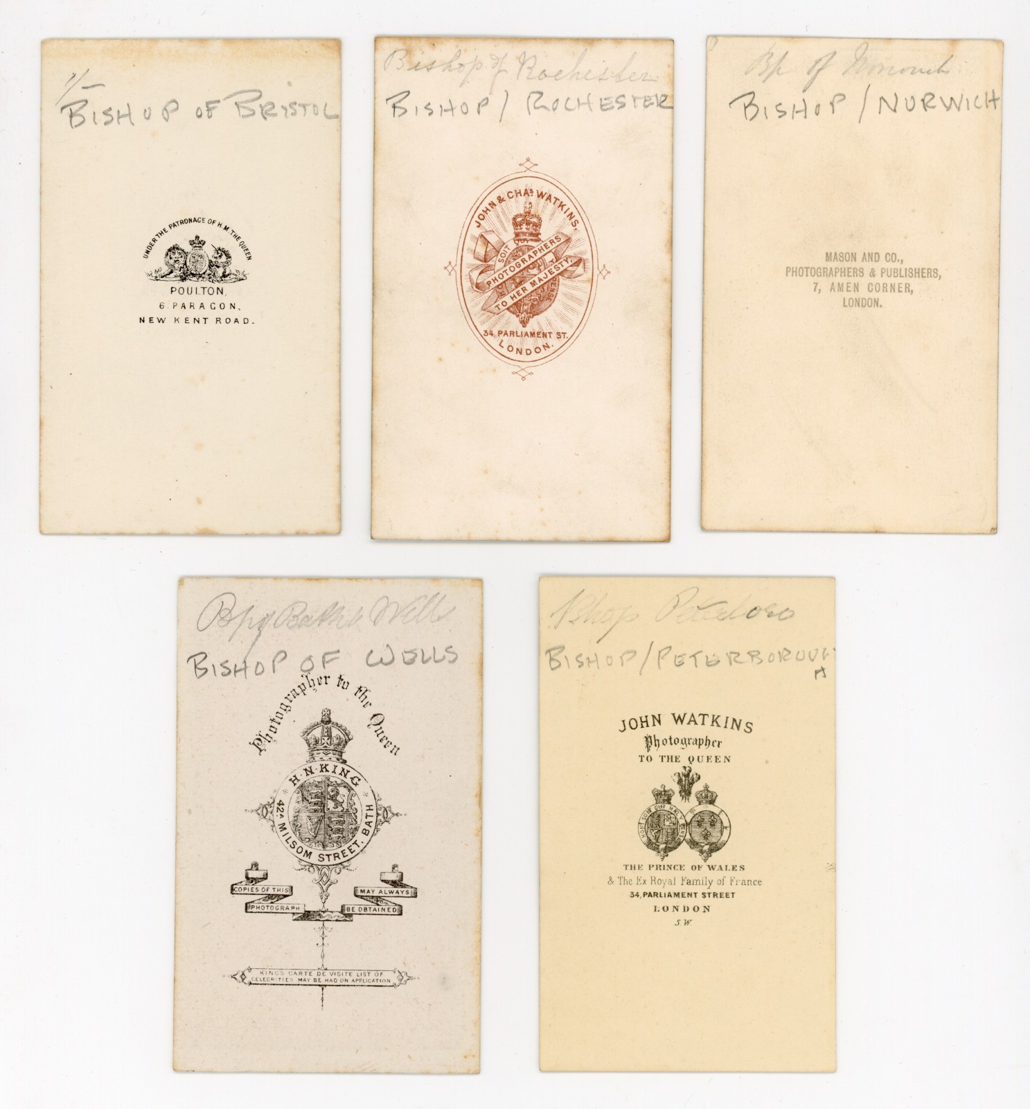 (5) CDV Photos of Bishops Catholic Church Holy Ministers Diocese 1860 Ordained
