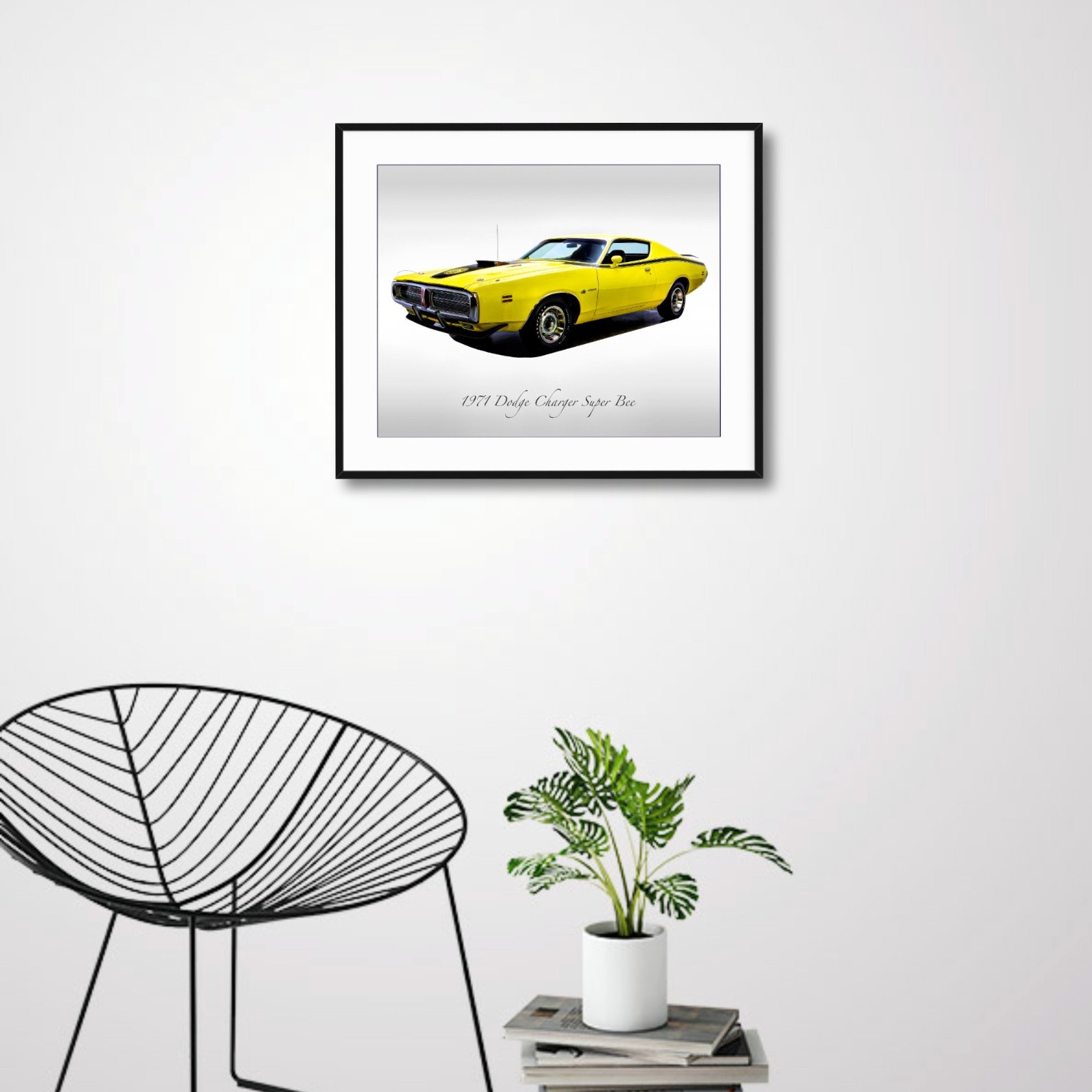 Classic Car – ’71 Dodge Charger Super Bee in Banana Yellow – Muscle Car – Print