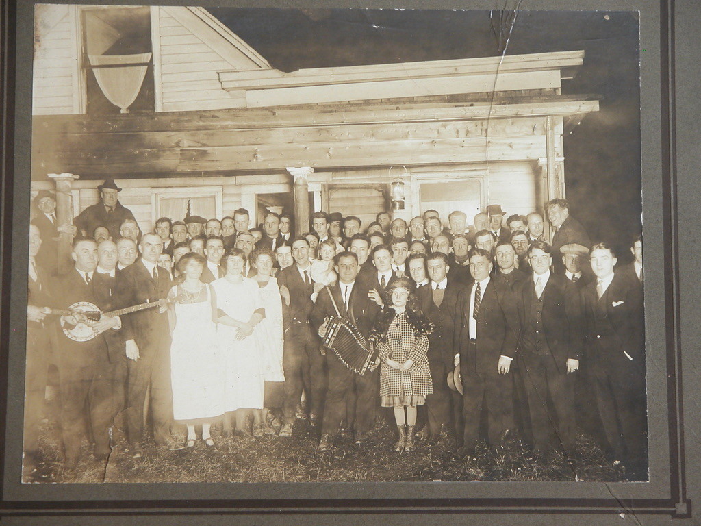 Vtg 1920s 30s B&W Sepia Photograph Family Portrait Banjo Accordion Utica NY Band