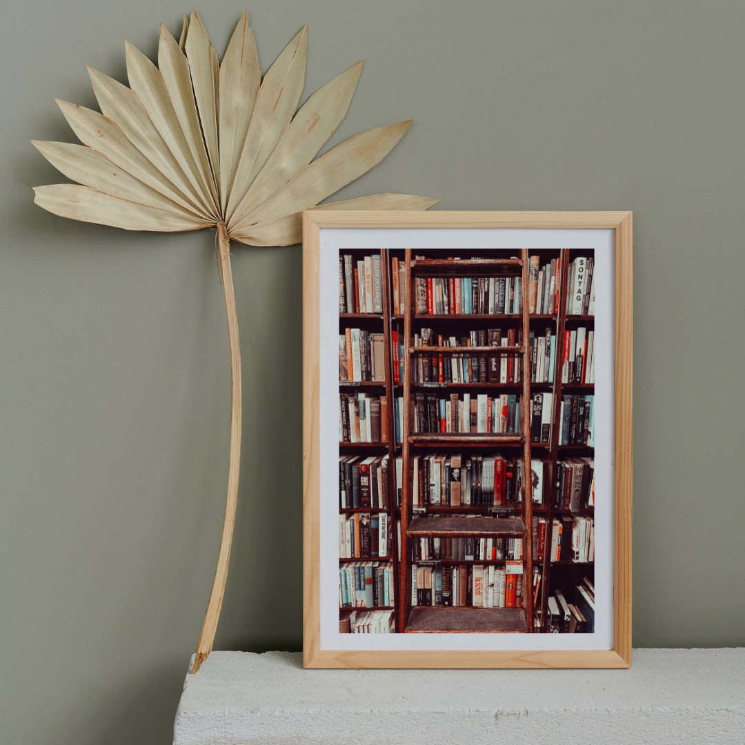 Book Lover Wall Art Print 5×7 – Library Photography Home Décor