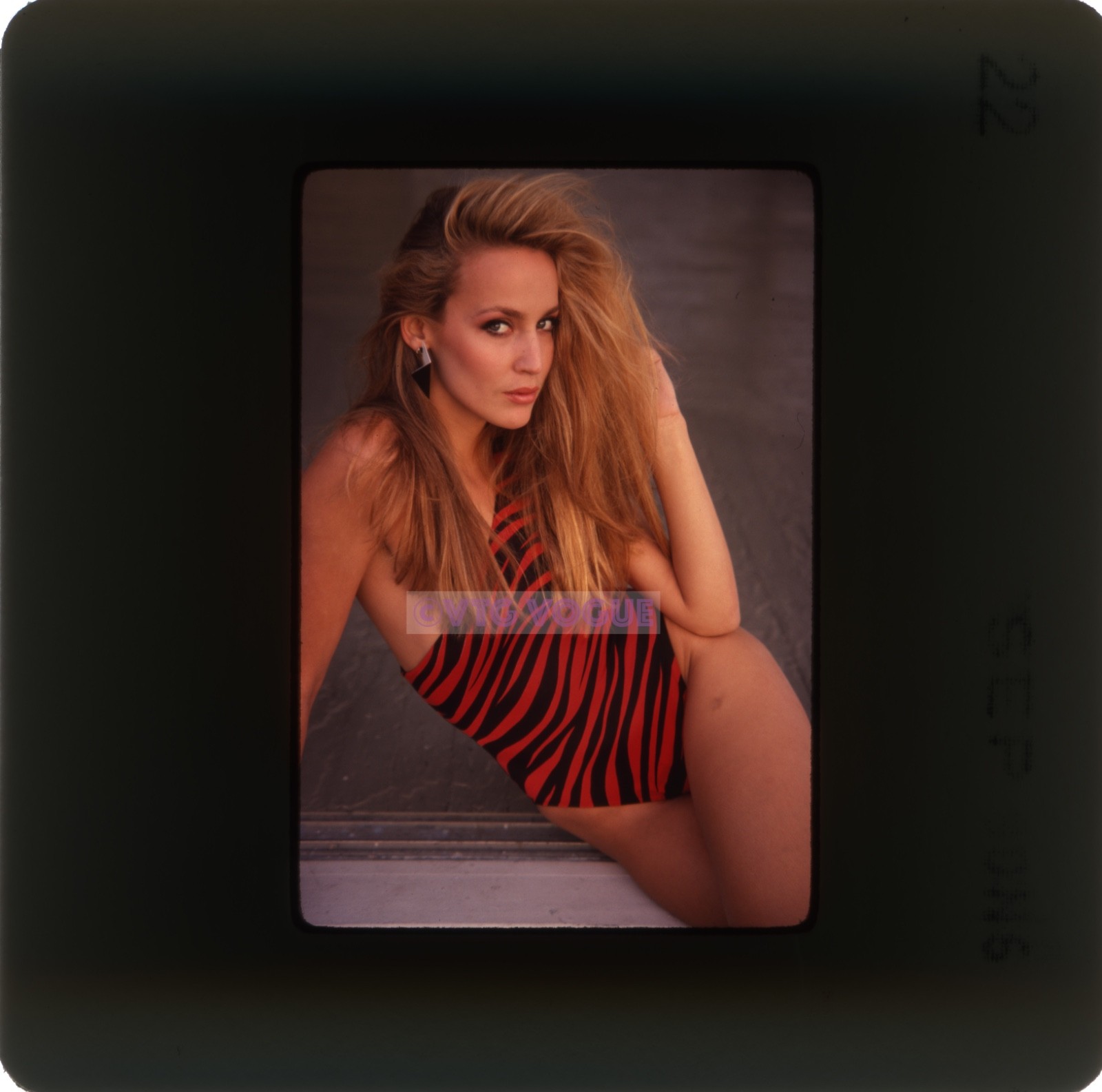 JERRY HALL Supermodel September 1980 Original Malinowski 35mm Kodak Slide S15