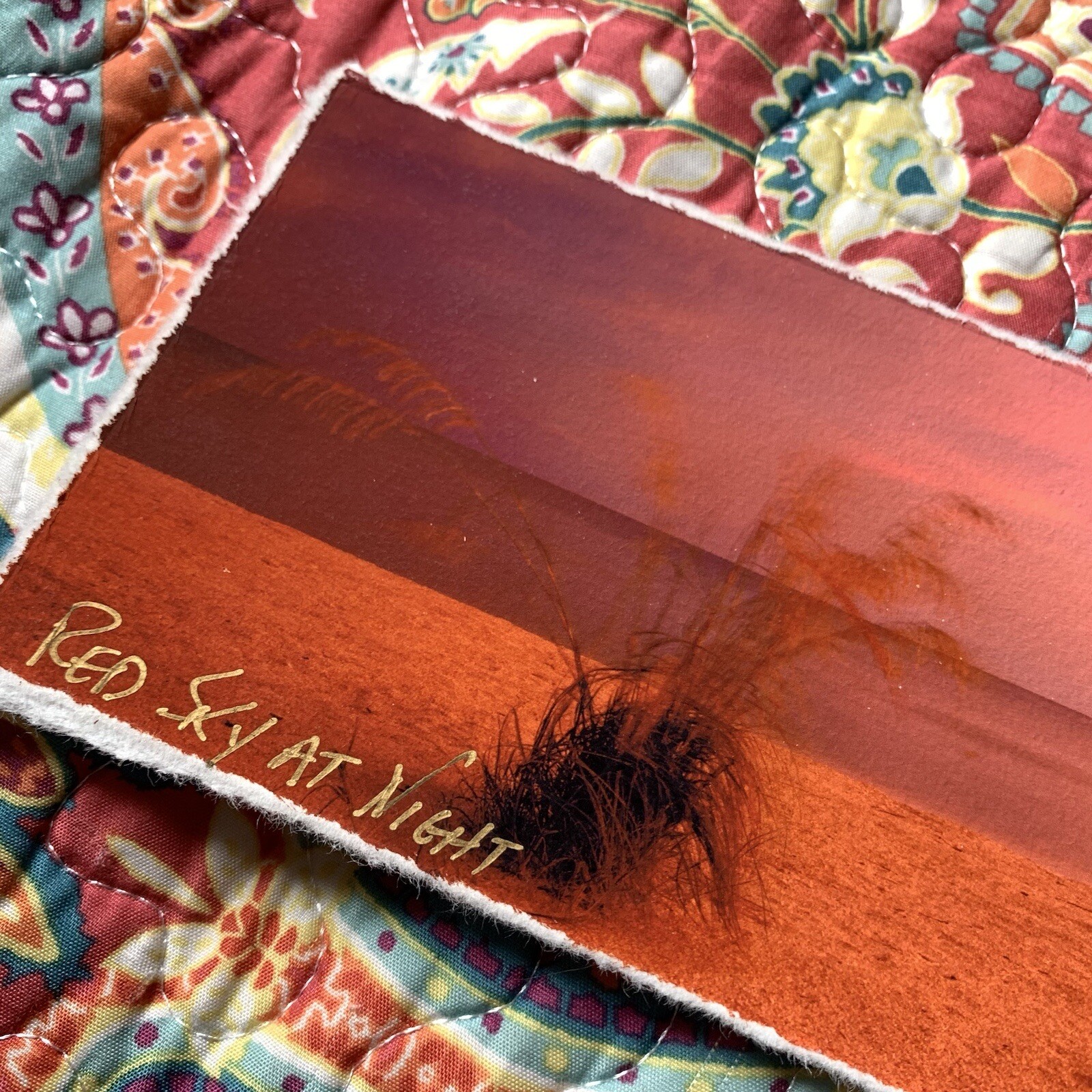 Photograph on Watercolor Paper Doug Cavanah Red Sky at Night Signed Mini Art