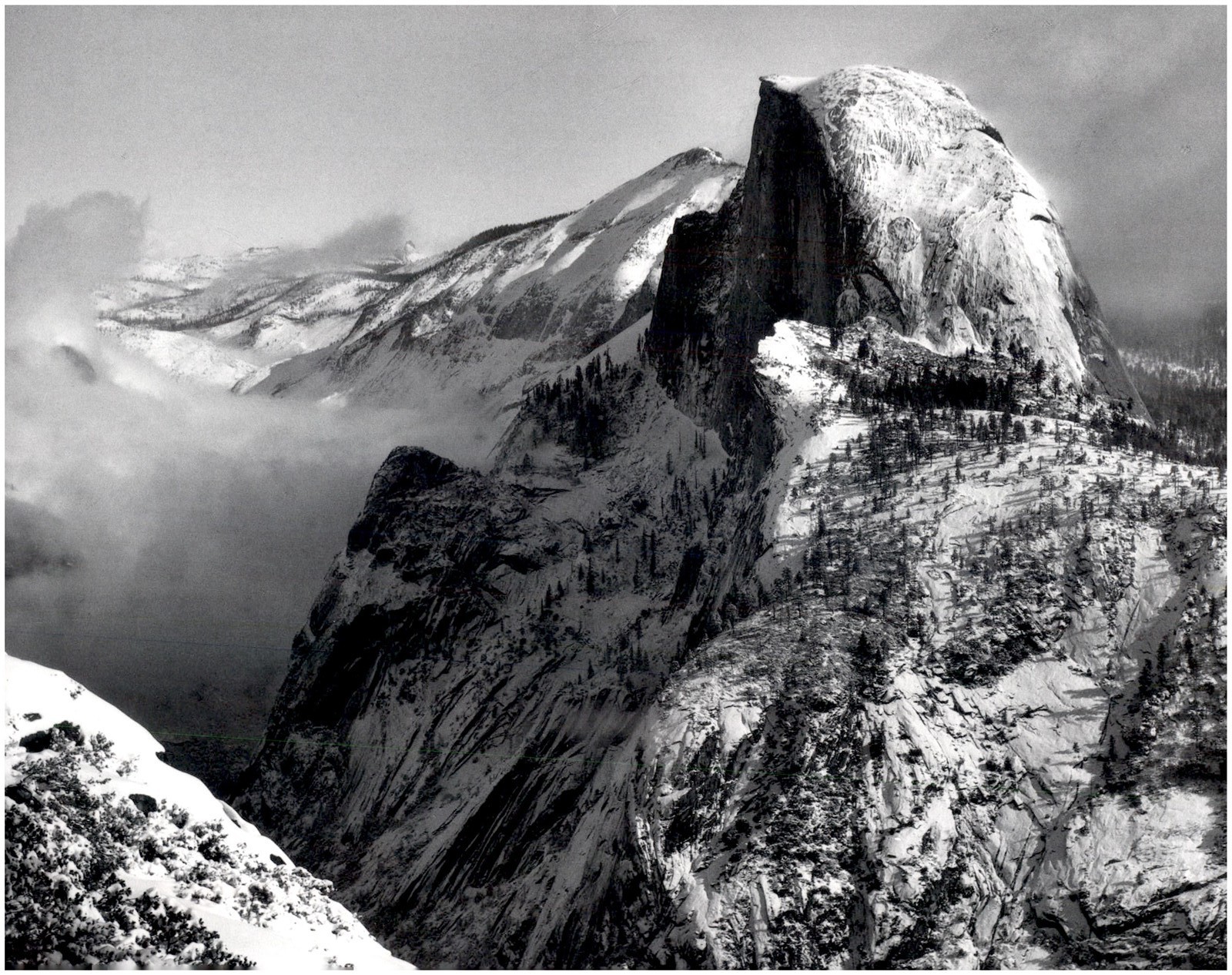 1940 1990s Ansel Adams Yosemite Half Dome winter Large Art Photo