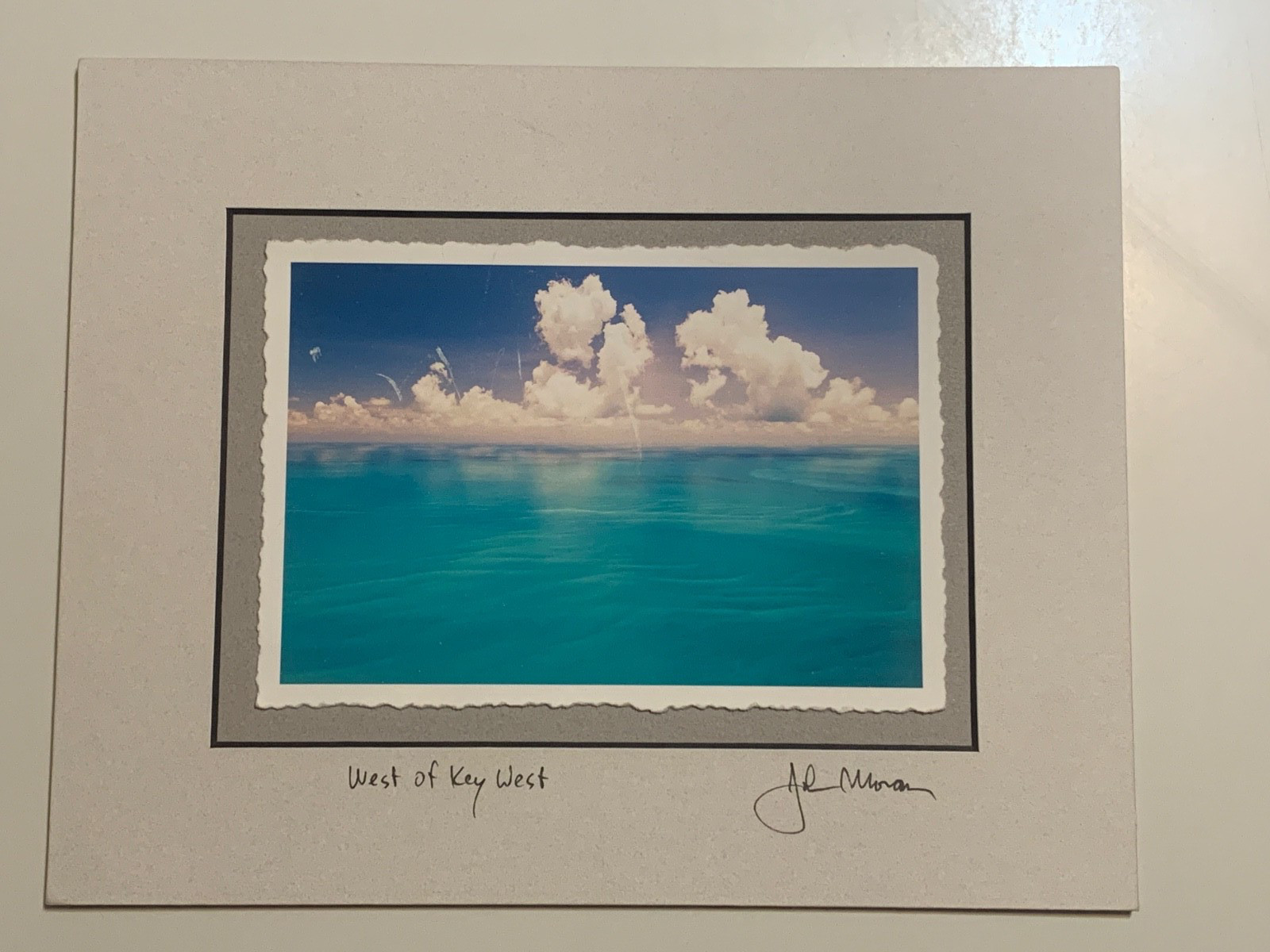 John Moran Signed Florida Keys Seascape Photo “West of Key West”