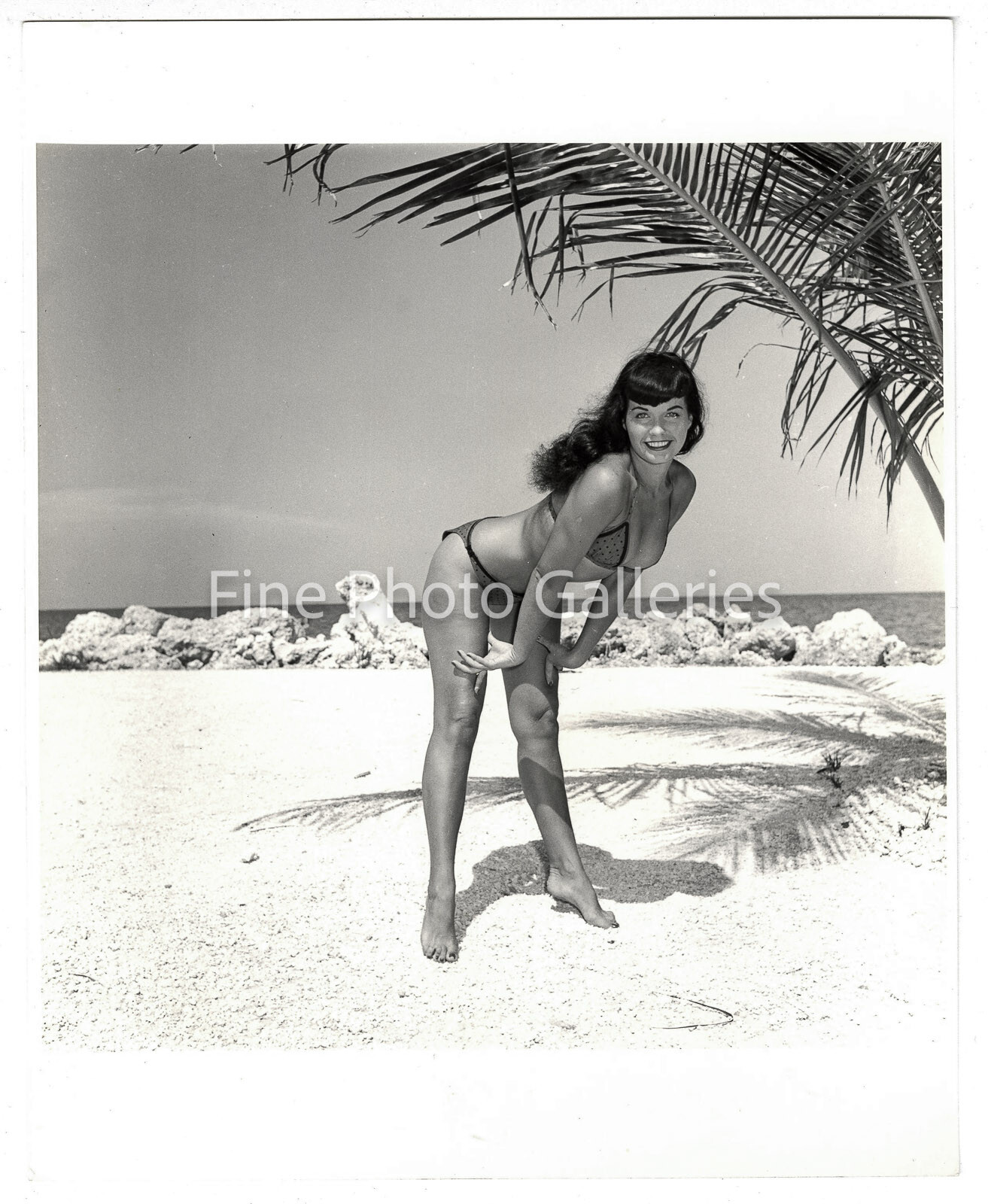 1954 Vintage BETTIE PAGE By BUNNY YEAGER Key West Original Stamped Silver Photo