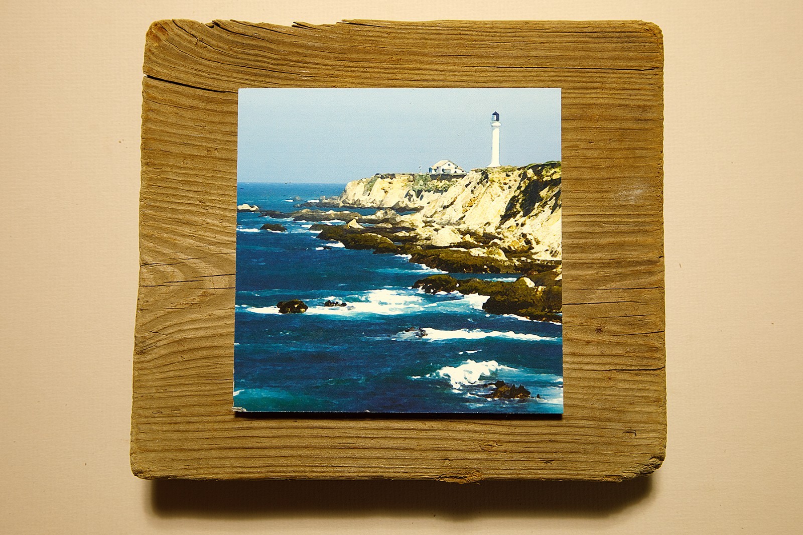 Driftwood Mounted Seascape – Point Arena Lighthouse, California