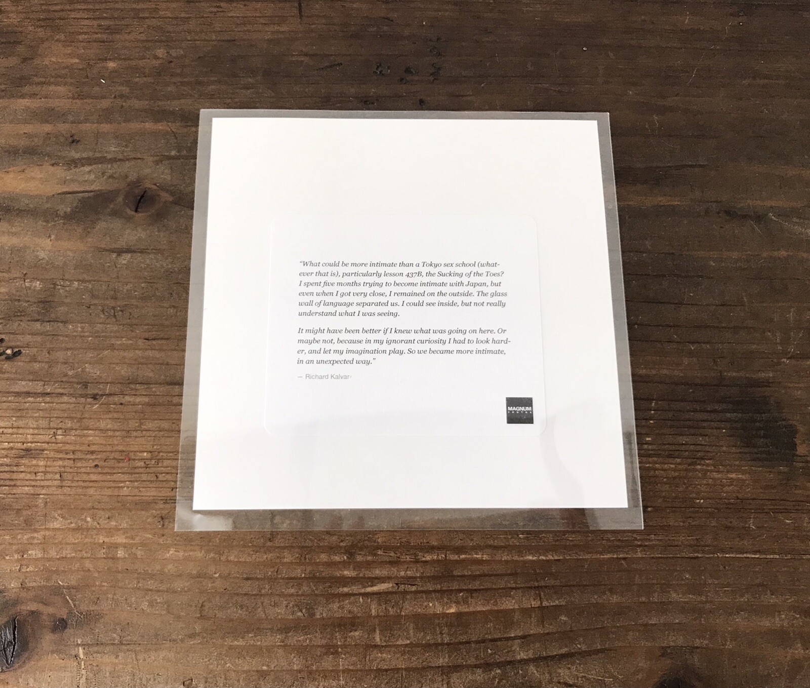 MAGNUM 6″x6″ Tokyo Sex School RCHARD KALVAR Signed Ltd Ed ARCHIVAL PRINT New