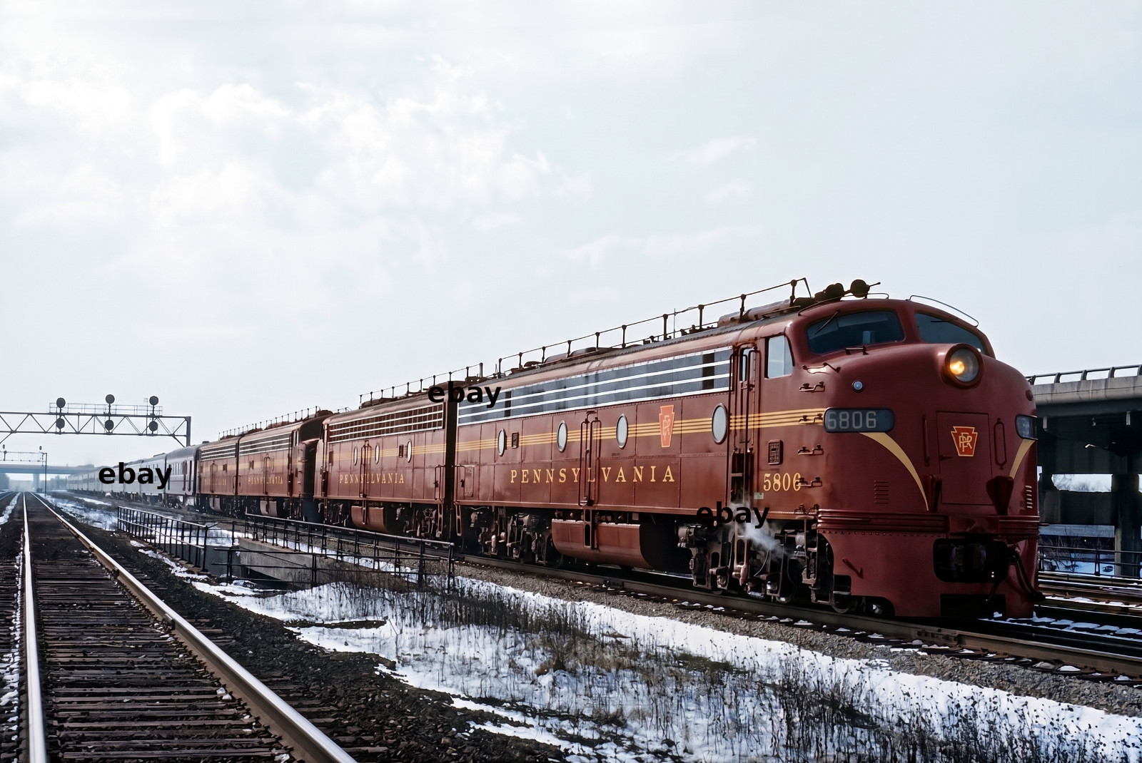 Photo Art Print PRR E8A 5806 w Broadway Limited Chicago, IL March 31, 1964