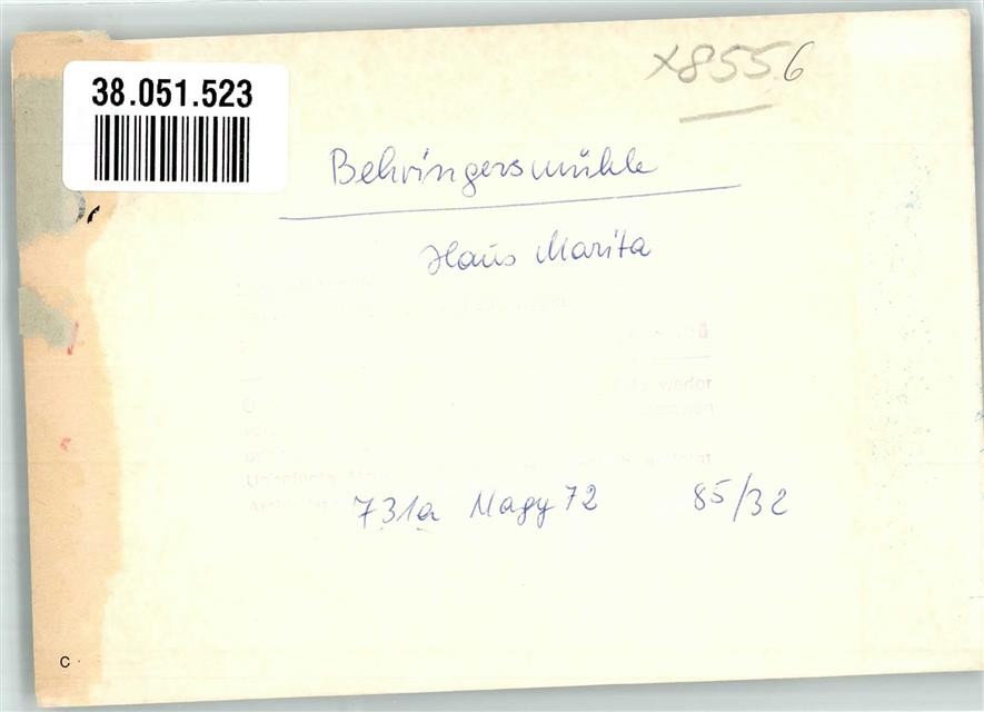 38051523 – 8556 Behringersmuehle pension house Marita photo original from archive