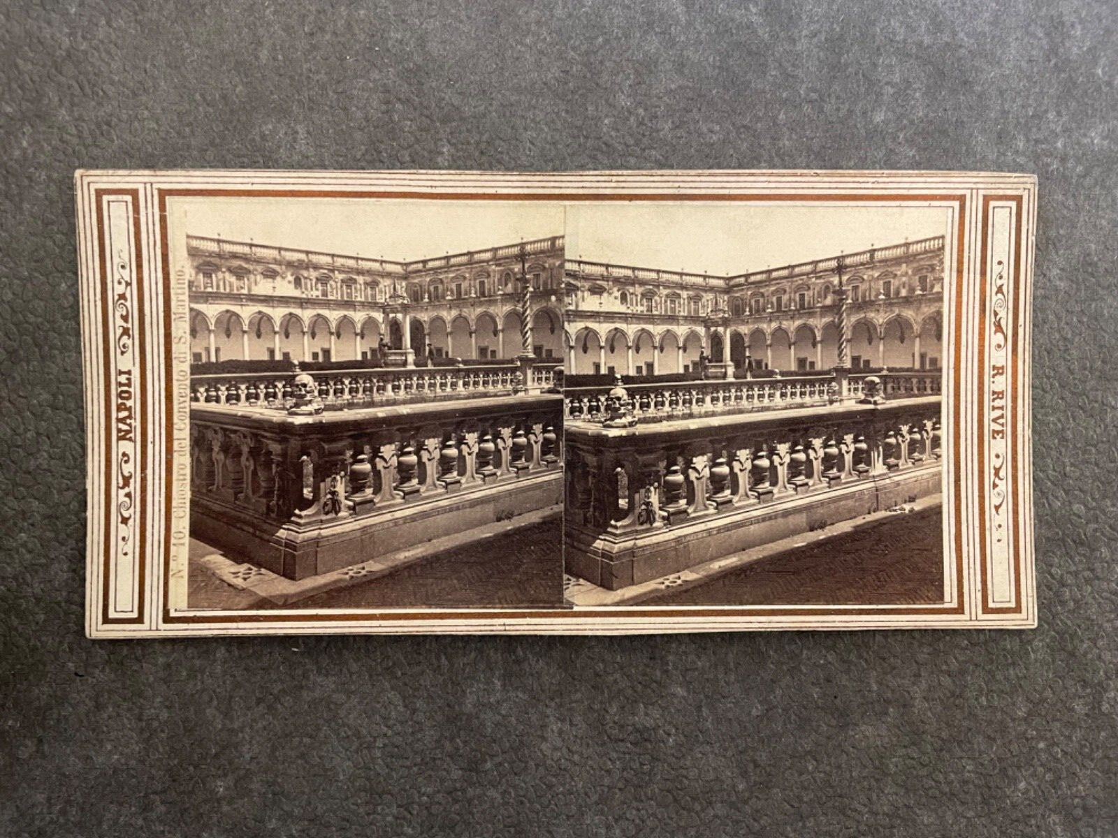 Italy NAPOLI NAPLES S. Martino Photography R. RIVE Stereo Vintage Albumin c1860