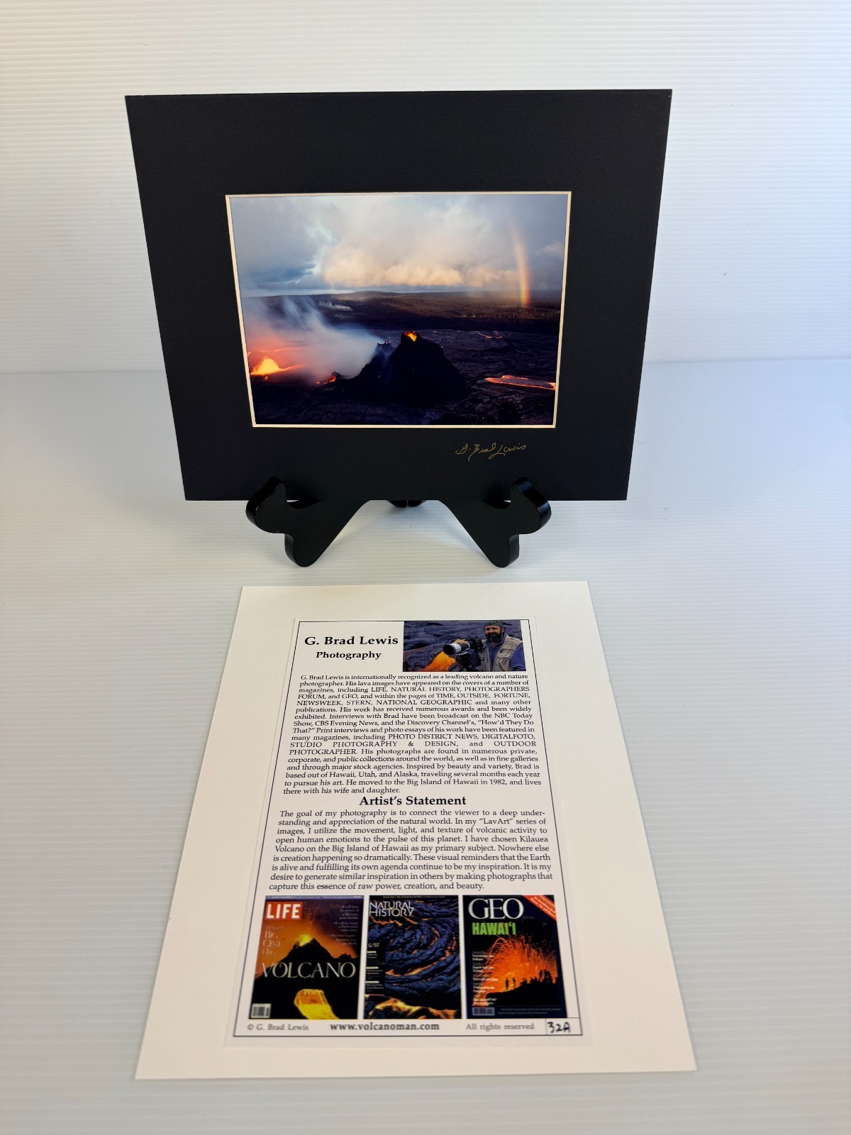 Volcano Photograph G. Brad Lewis Lava Photo Art Signed Eruption