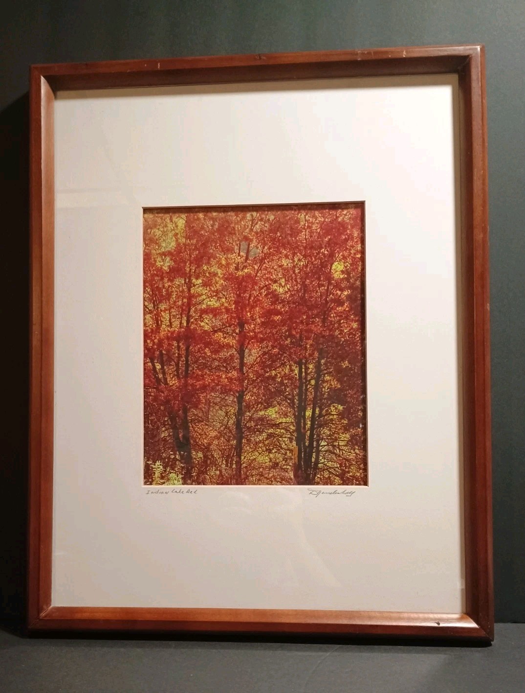“Indian Red Lake” Signed Photography 15.5 X 19.5″ Framed & Matted 8 x 10