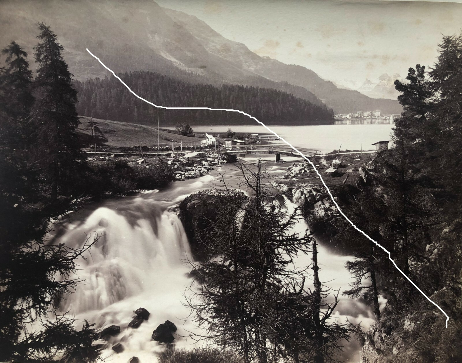 25x19cm album photo Giorgio summer around 1880 St. Moritz Innfall Switzerland photo