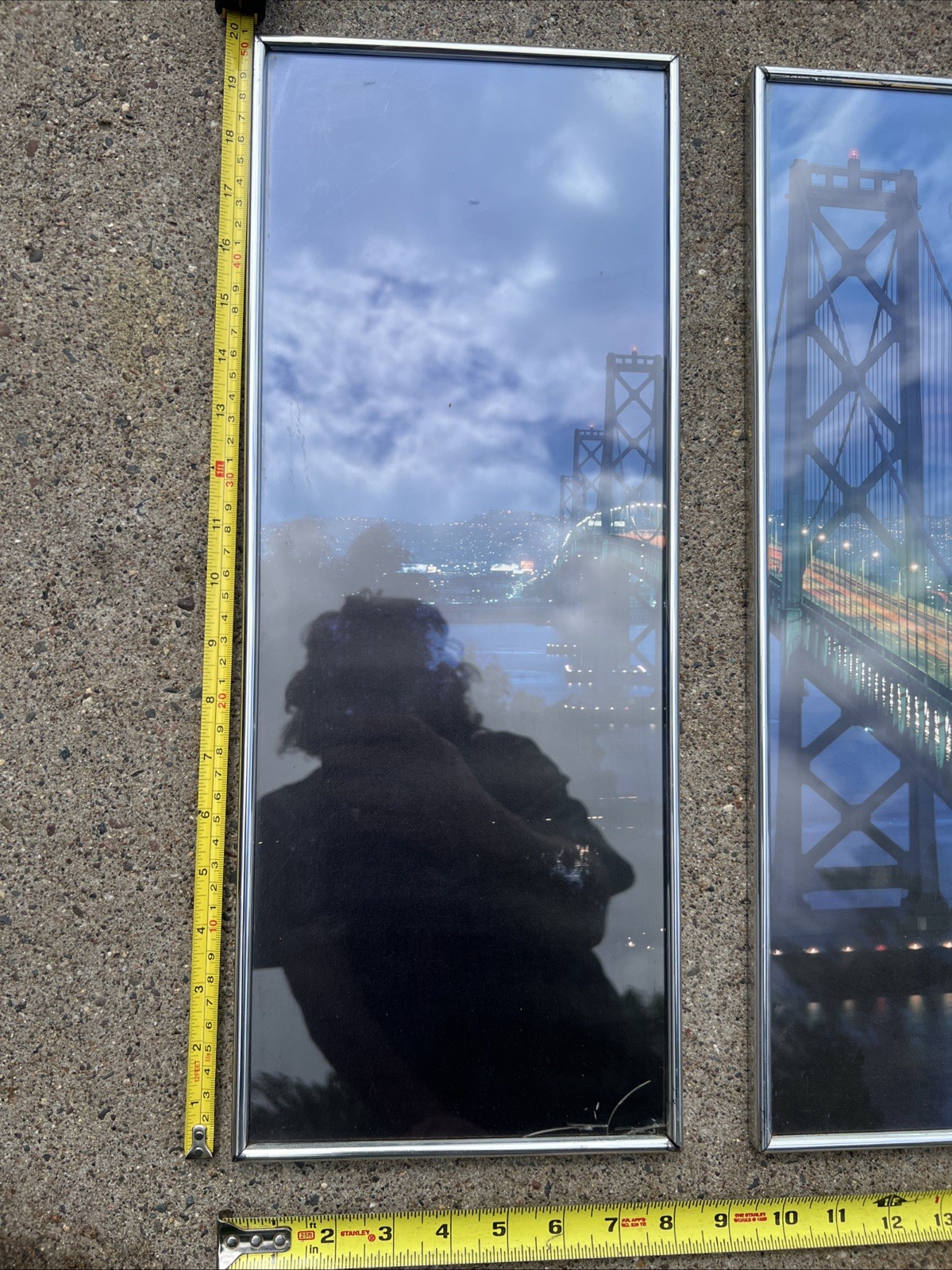 Vintage SAN FRANCISCO SKYLINE BAY BRIDGE 3 Piece Cityscape PHOTO ART Skyline