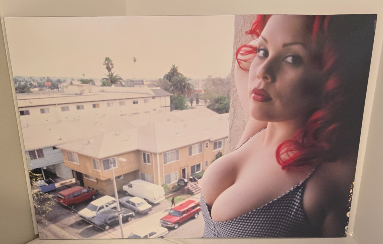 Vintage “Hot Redhead in the City” (Mounted Photograph) 20″ x 30″