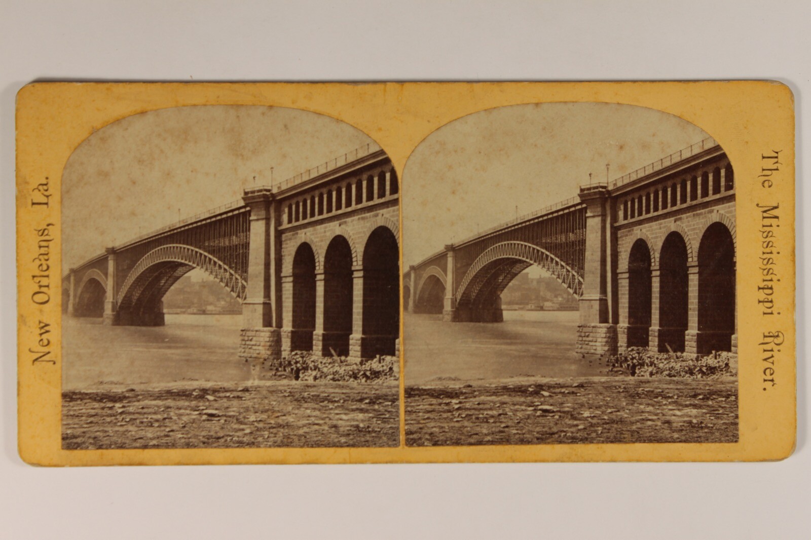 USA New Orleans Mississippi River Photo Stereo Vintage Album c1870