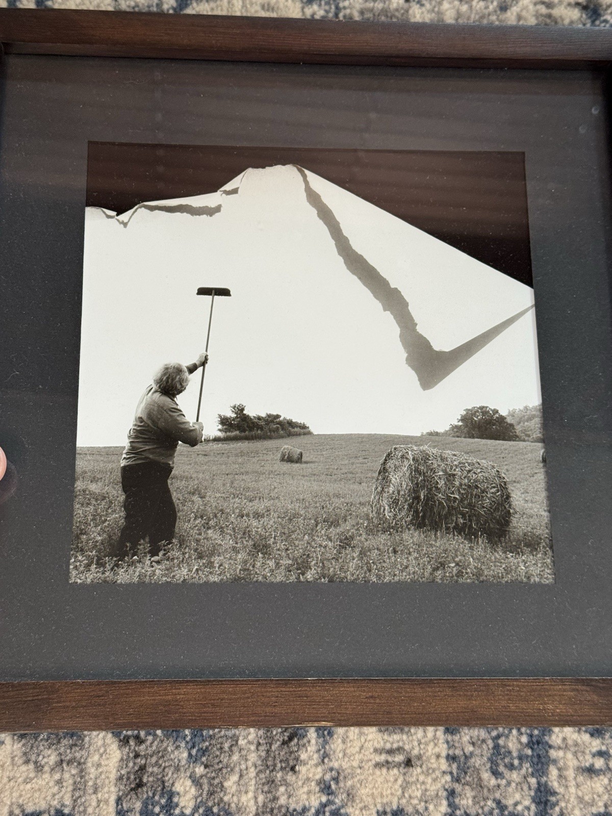 Original Les Klug Signed Framed Photograph 11×11 Inches Wisconsin Farm Vintage