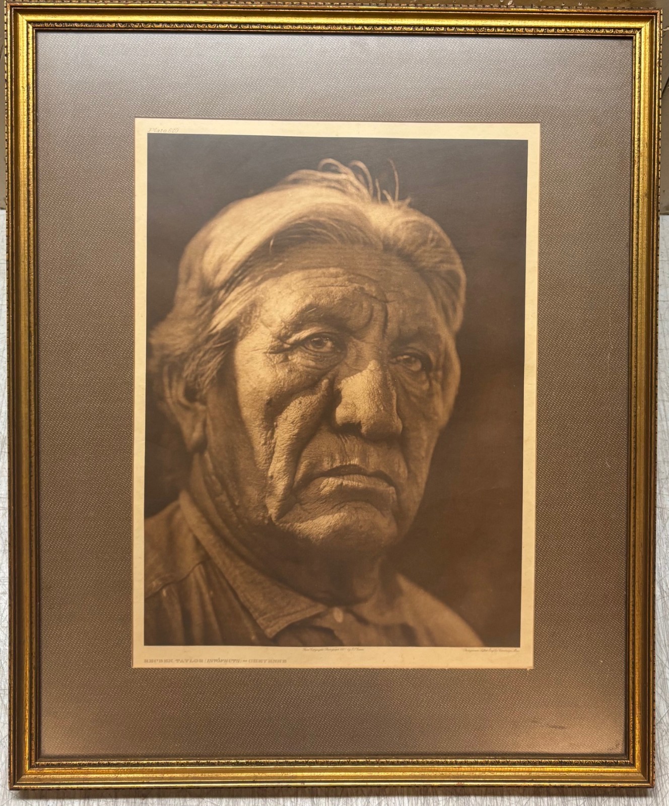 Original 1927 EDWARD CURTIS ‘Reuben Taylor CHEYENNE Native American Photogravure