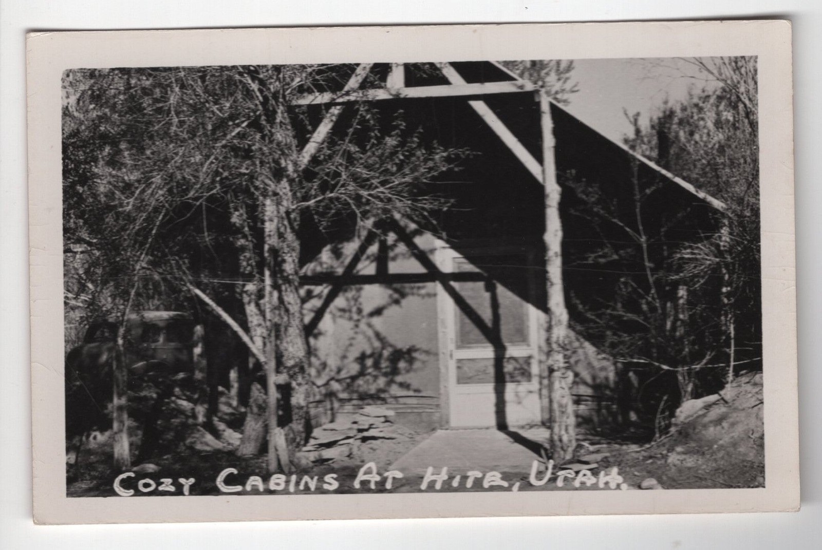 RPPC, Real Photo Postcard / Cozy Cabins At Hite Utah 1950