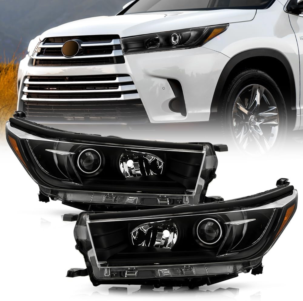 – for 2017 2018 2019 Toyota Highlander LE|XLE Factory Style Black Projector Head