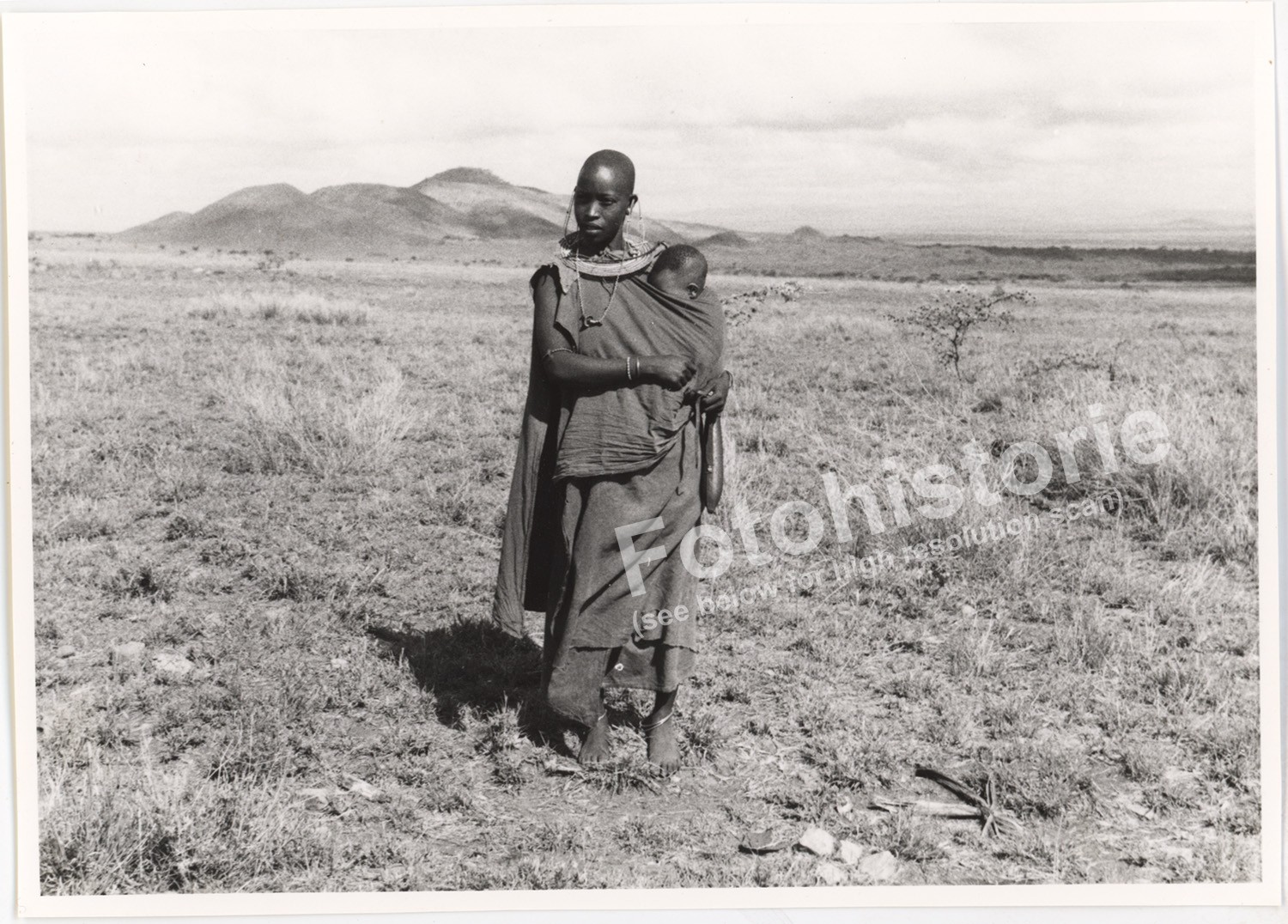 Photo Maasai Woman Child Moshi-Arusha Tanzania 1960s Masai Kraal Kilimanjaro Africa