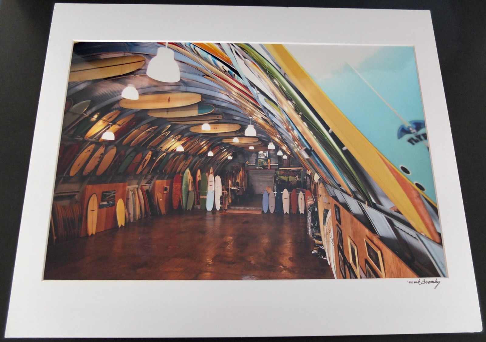 Mark Bromley Signed Photograph Of Bird Huffman’s Surf Shed In San Diego, Cal.